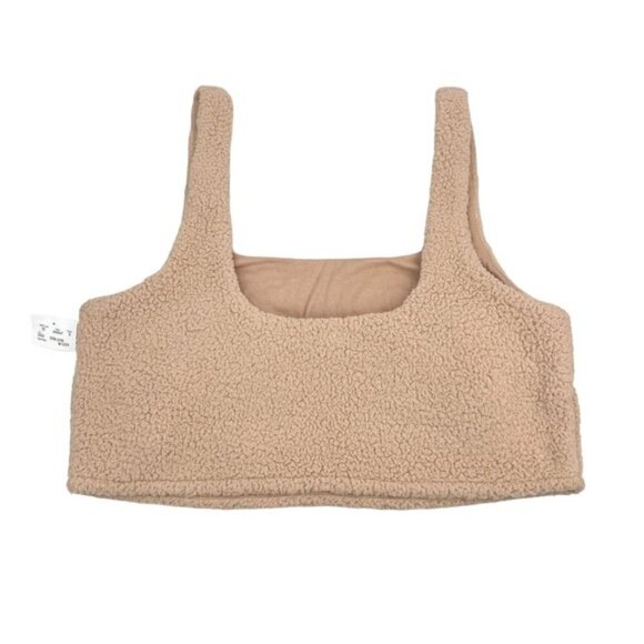 NWT GILLY HICKS Sherpa Fleece Scoop Tank Top Sz XXL Tan - Picture 6 of 7